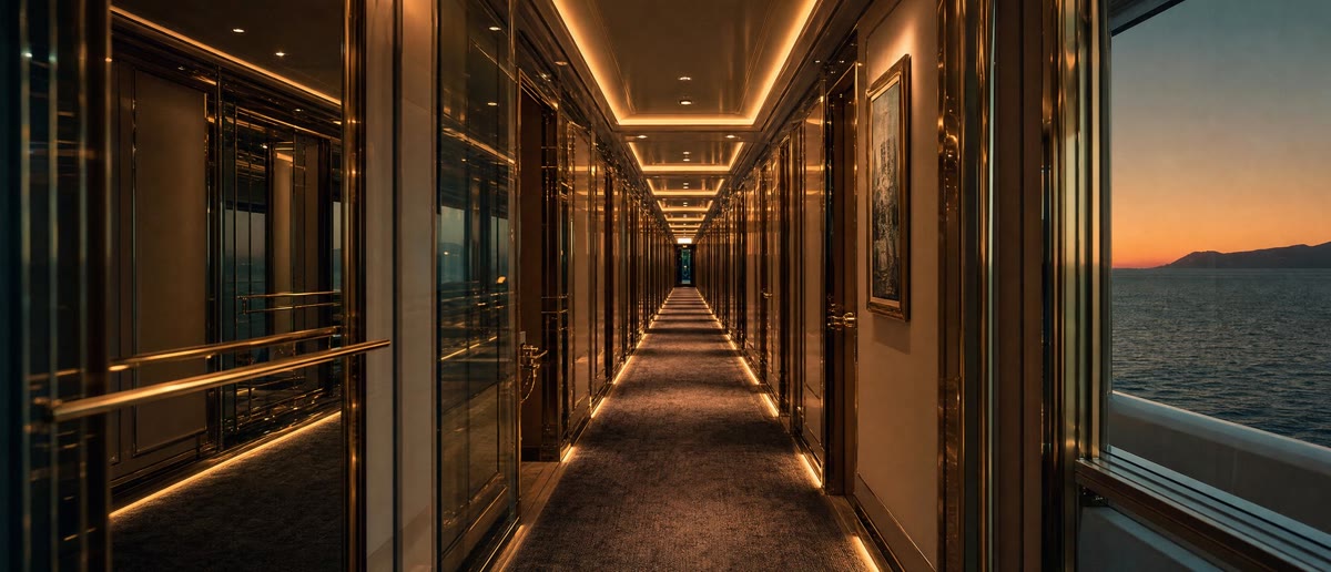 The corridor, built and empty